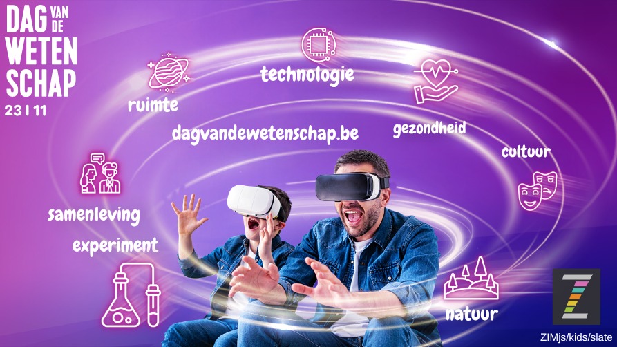 Zapp: dag van de wetenschap hero beeld (no animation) | ZIM JavaScript Canvas Framework - Code Creativity