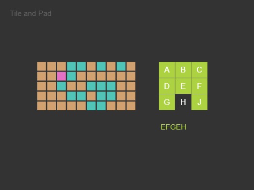 Zapp: <span style=color:#995599>Bits</span><br>Tiles and Pads | ZIM JavaScript Canvas Framework - Code Creativity