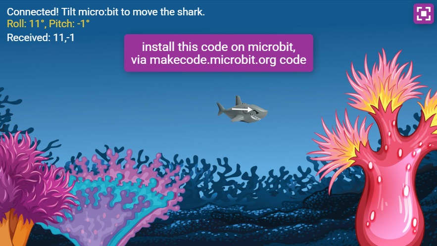Zapp: TILT L: new Pic(shark) only microbit possible + arrow visible (only mircrobit) | ZIM JavaScript Canvas Framework - Code Creativity