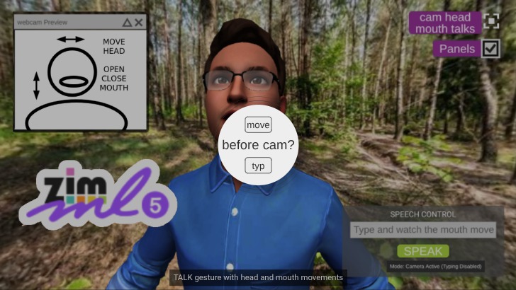 Zapp: boyGlasses 360wood:TYPE text=mouth opens/closes +turn head=cam(ml5) | ZIM JavaScript Canvas Framework - Code Creativity