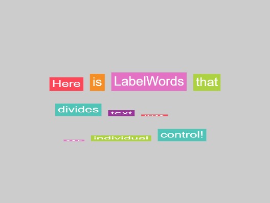 Zapp: <span style=color:#995599>Cheat Sheet</span><br>LabelWords Example for the ZIM Cheat Sheet | ZIM JavaScript Canvas Framework - Code Creativity