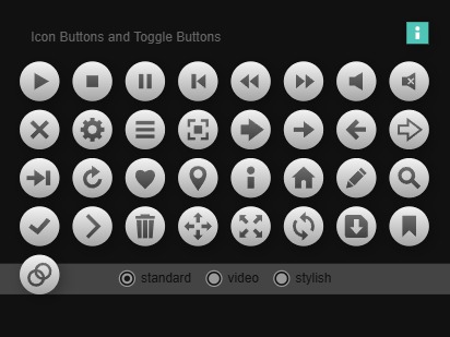 Zapp: <span style=color:#995599>Bits</span><br>Icon Buttons and Toggle Buttons with Pizzazz | ZIM JavaScript Canvas Framework - Code Creativity