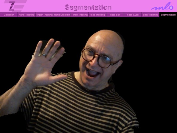 Zapp: <span style=color:#995599>018</span><br>ZIM - ML5 Segmentation | ZIM JavaScript Canvas Framework - Code Creativity