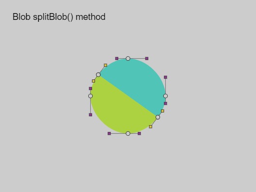 Zapp: Split Blob into two Blobs with splitBlob() method | ZIM JavaScript Canvas Framework - Code Creativity