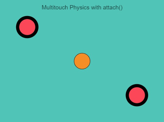 Zapp: Multitouch Physics with attach() | ZIM JavaScript Canvas Framework - Code Creativity