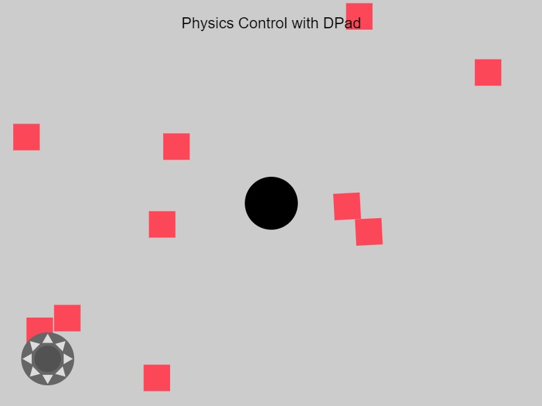 Zapp: Physics Control with DPad | ZIM JavaScript Canvas Framework - Code Creativity