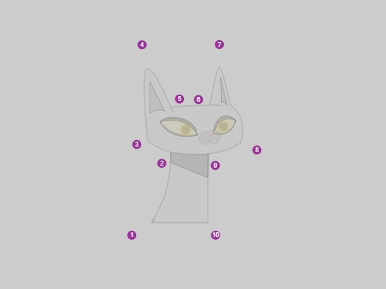 Zapp: <span style=color:#995599>Demo</span><br>Cat with Connectors | ZIM JavaScript Canvas Framework - Code Creativity